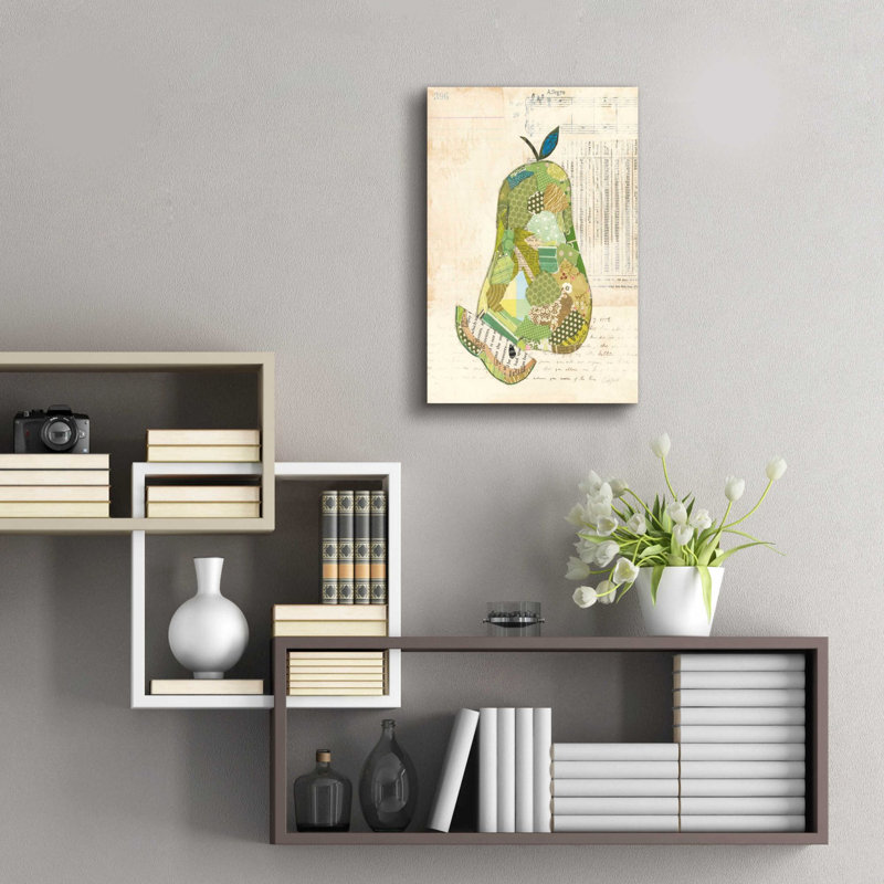 «Pear» par Courtney Prahl, art mural en verre acrylique, H 24 po x l 16 po