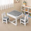 Ensemble table et 2 chaises pour enfants, table d'activités pour tout-petits avec plateau tableau noir et rangement, table de jeu en bois pour dessiner, lire, prendre la collation, salle de jeux et chambre