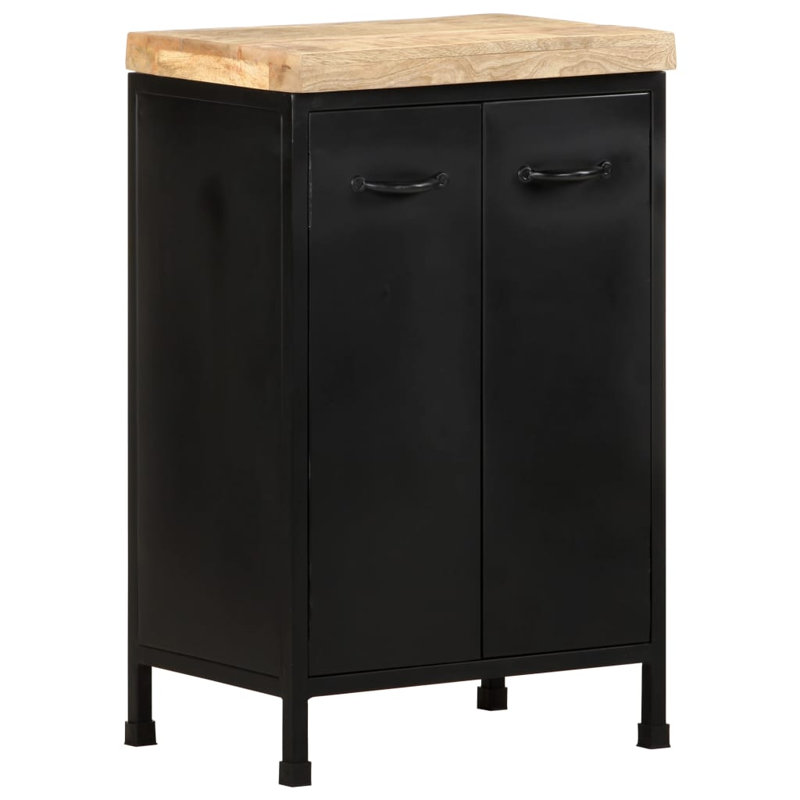 Buffet en bois de manguier brut 18,5 po x 13,8 po x 29,9 po