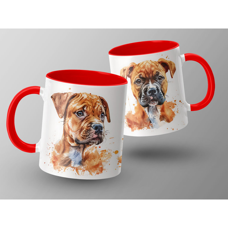 Ceramic Coffee Mug, Red, 3
