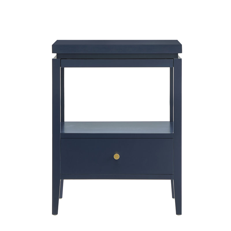 Olana Midnight 1-Drawer Nightstand, Dark Blue