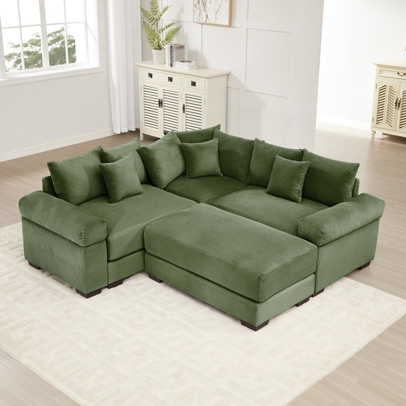 Canapé modulaire ergonomique en velours côtelé pour lire et se détendre dans le salon