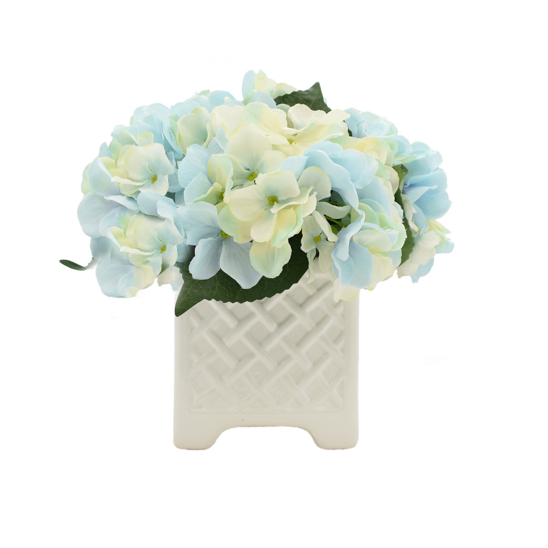 Hydrangeas Centerpiece in Planter Gracie Oaks Flower 