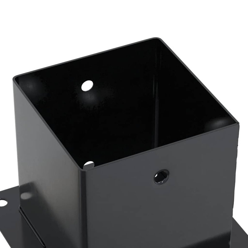 Base de poteau carré Vidaxl 12 pièces en acier galvanisé 2,80 x 2,80 po, Anthracite