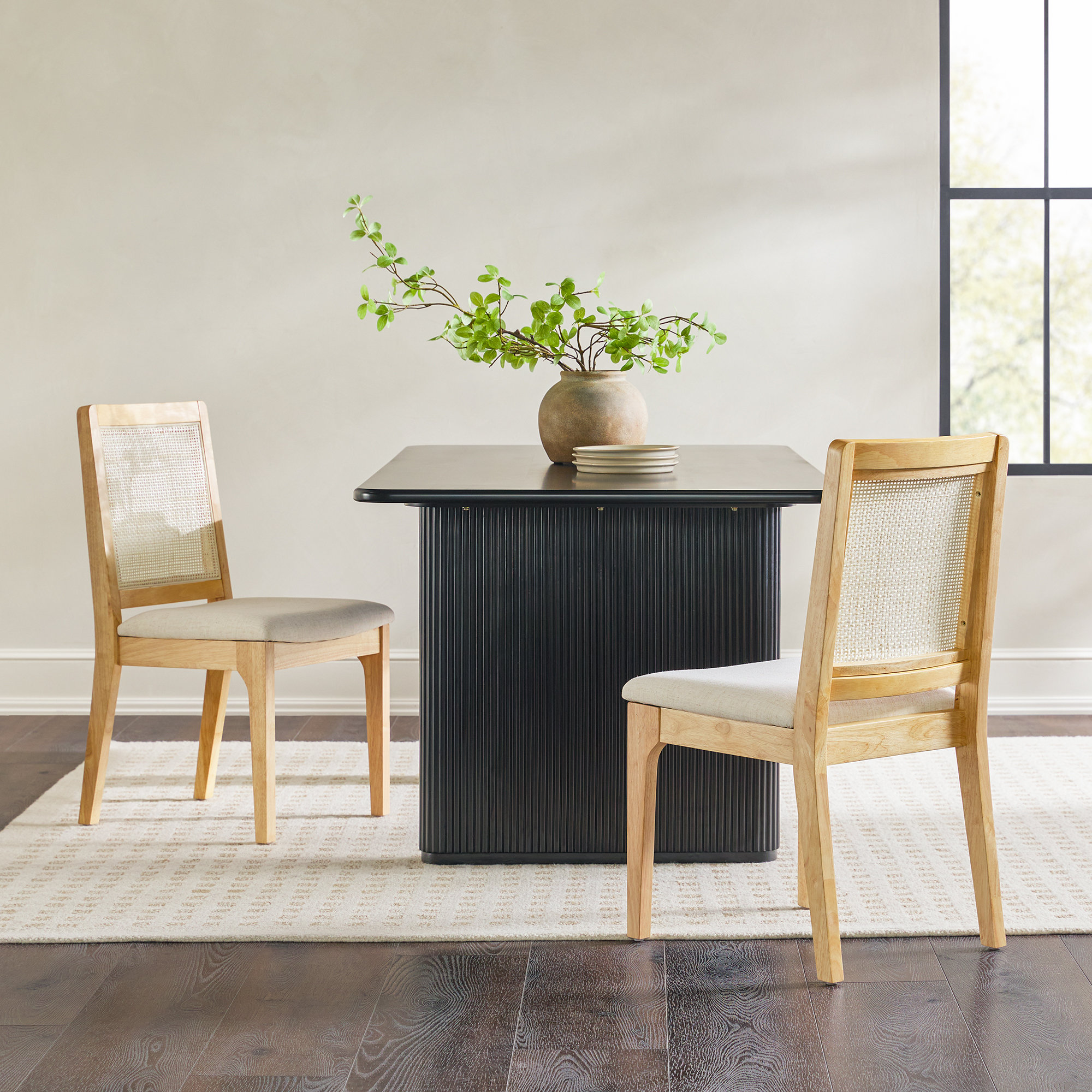 Natural upholstered dining online chairs