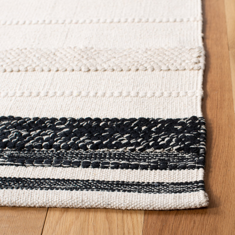 Dorsey Hand Woven Cotton Striped Rug, Rectangle 5' x 8'