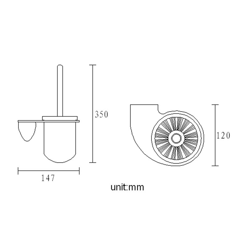 Chapel Fixture Mounted Toilet Brush & Holder