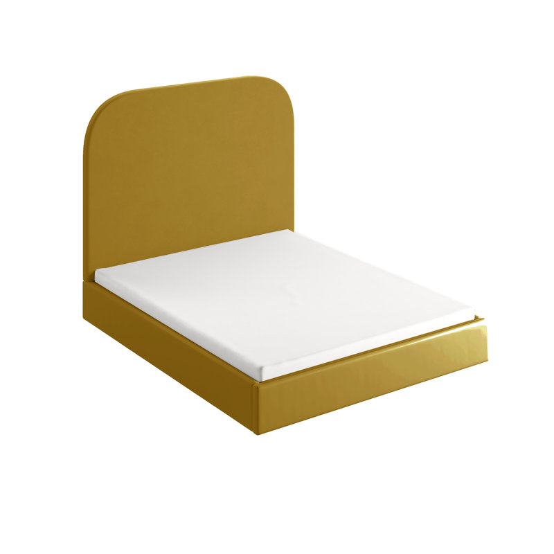 Plum Upholstered Ottoman Storage Bed, European Double  (140 x 200 cm), Gold