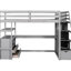 Lit mezzanine simple avec bureau, tablettes et rangement polyvalent gris durable-81589043-81589042