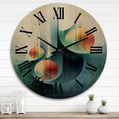 Horloge murale géométrique géométrique en bois