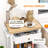 Utility Kitchen Cart On Wheels, White - Rubberwood Surface & Drawer, Cabinet For Organizing Items Workstation With Cabinet, Drawer And Shelf Build Versatile Storage Essentials