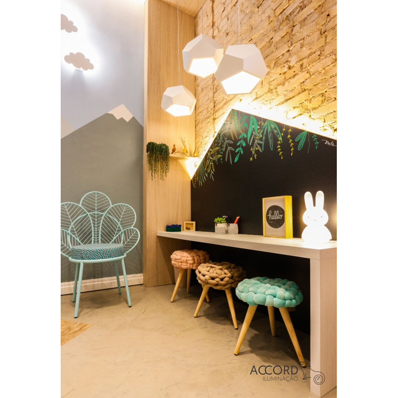 1 - Light LED Pendant, 13.65" H x 29.25" W x 29.25" D, Organic White, 4000