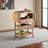 Eleanor Drop Leaf Kitchen Utility Cart in Natural Finish, 35.21'' H X 45.05'' W X 14.49'' D