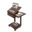 Table de bout en C en bois massif, table d'appoint roulante avec bureau réglable et pliable à 360 °, table de canapé avec support pour ordinateur portable pour la maison et le bureau
