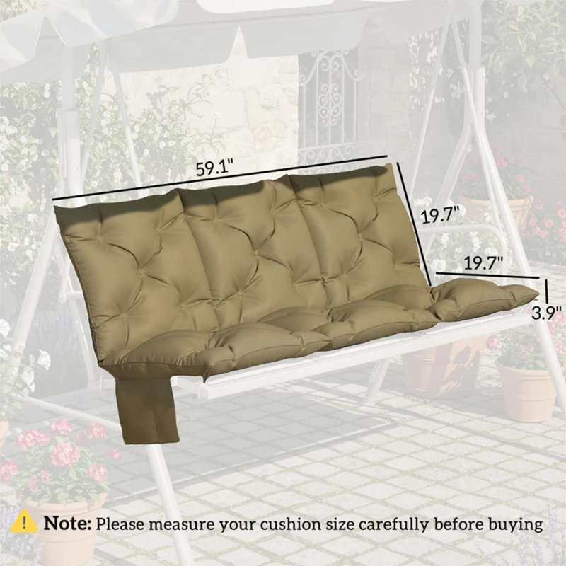Coussin de balançoire doux, coussin de banc, coussin de mobilier d'extérieur spacieux (seulement coussin)