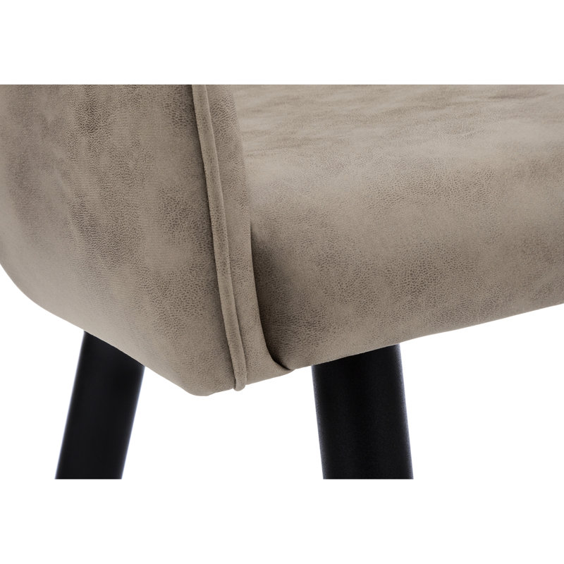 Ensemble de chaises de salle à manger en métal et en cuir brun Belinda, H 33,34 po x l 17,27 po x P 23,81 po