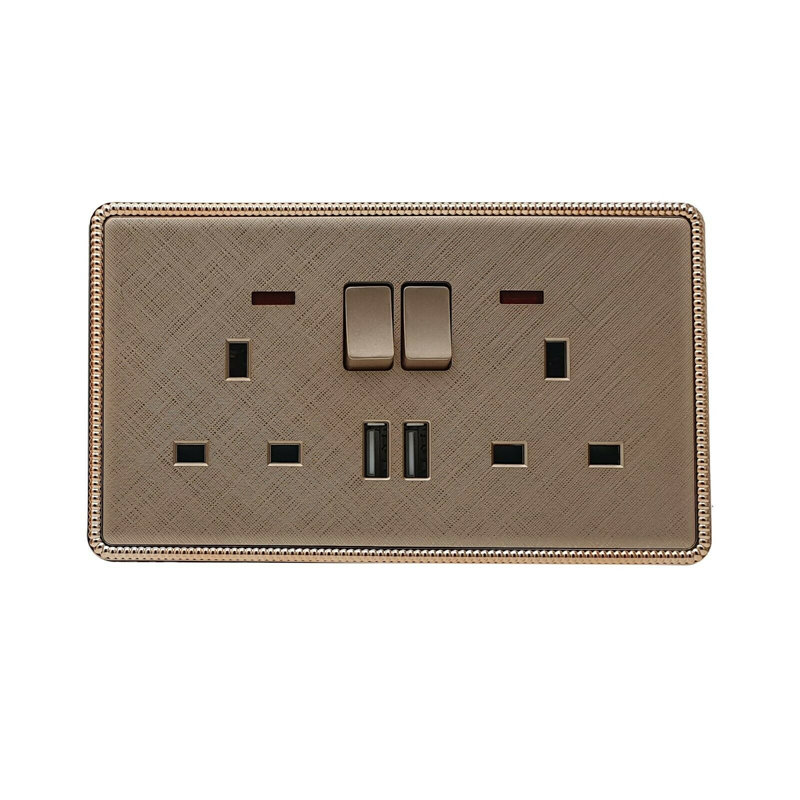 Nunlist Wall Mounted Socket, Gold