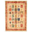 Tapis décoratif en laine de conception unique 4 pi 11 po x 6 pi 11 po noué à la main New Age Ivoire/rouge