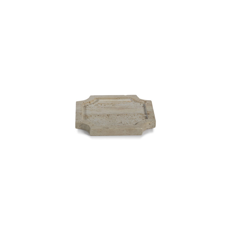 Plateau en pierre de travertin Rifah, H 0,59 po x l 6,75 po x P 6,75 po
