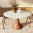 Mid-Century Modern Round Dining Table For 2-4 Stone Tabletop Solid Wood Pedestal Base-1642152166-1642152167