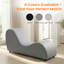 Chaise longue en velours gris clair pour le yoga et la méditation-416946093