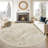 Vintage Distressed Non Slip Washable Area Rug(Beige)-471609312