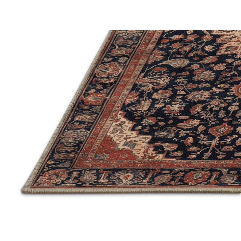 Tapis brun lavable à la machine, Rond 5 pi
