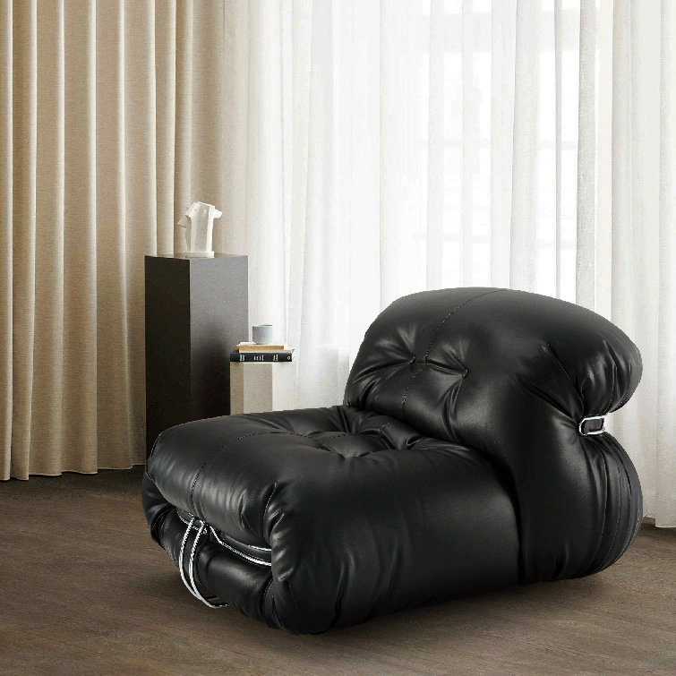 Rust Leather Bean Bag Lounge Chair & Ottoman contemporary-bean-bag-chairs  #moviechairs