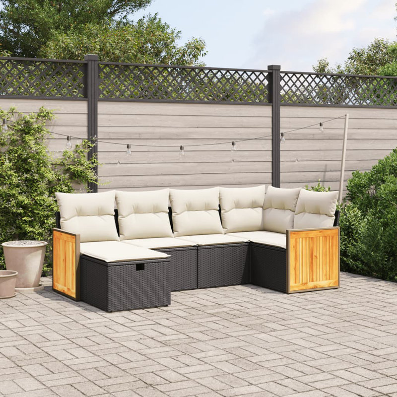 Vidaxl Garden Sofa Set Black, Cream White