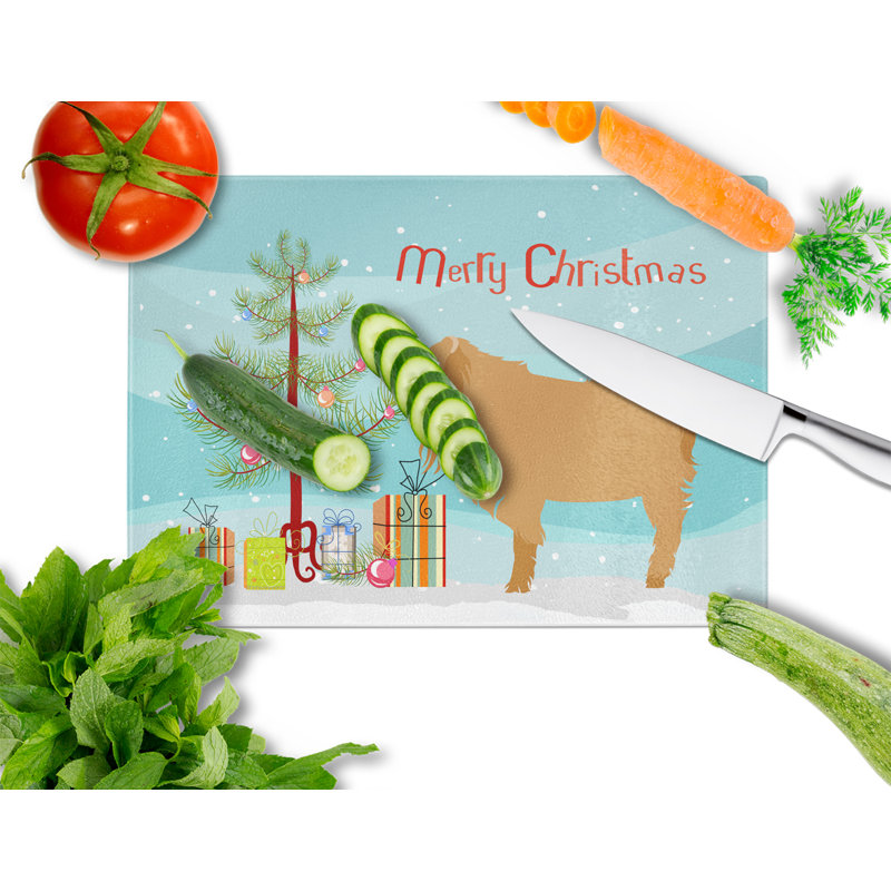 Planche à découper en verre trempé de noël american lamancha caroline