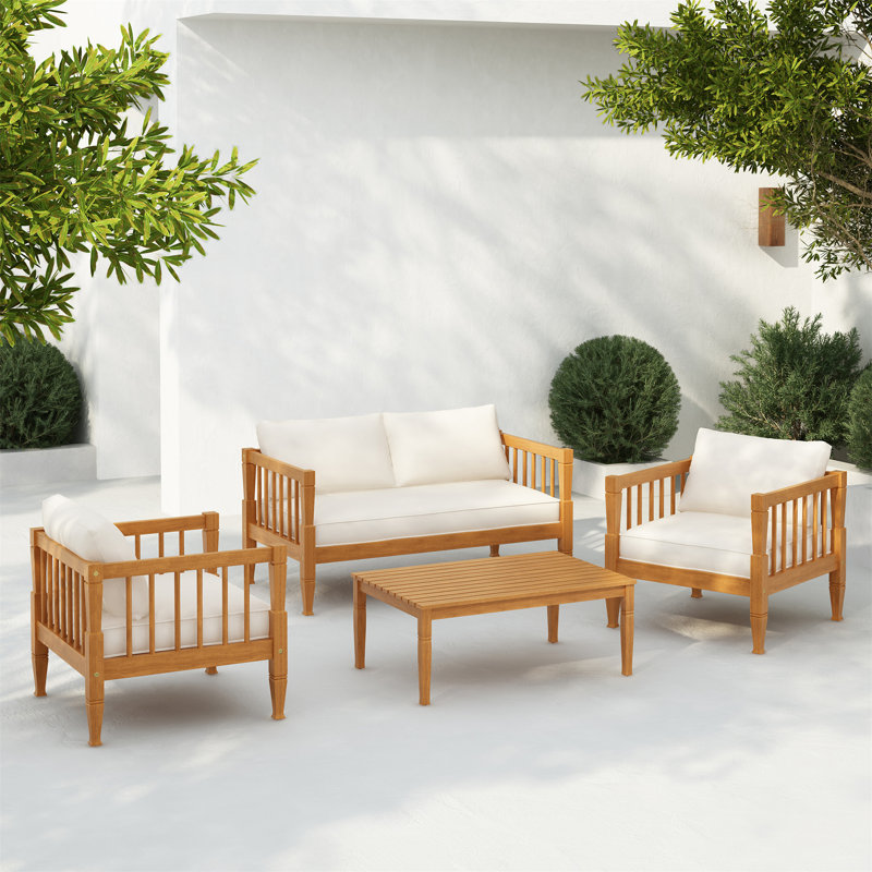 4-Piece Patio Furniture Set, Teak