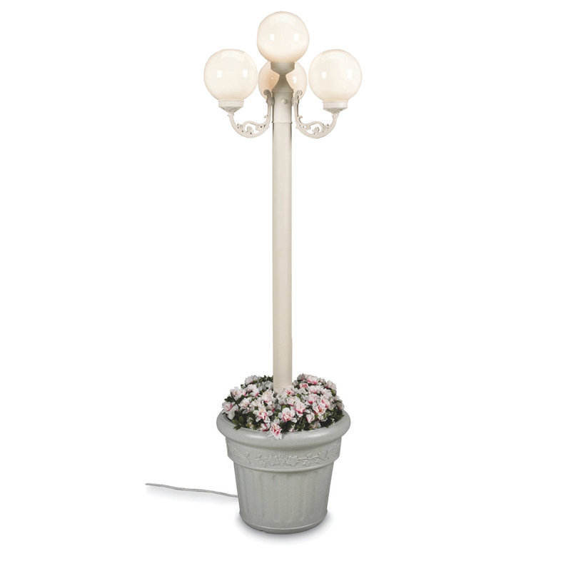 Lampadaire d'extérieur 80 po 4 lumières European, Blanc