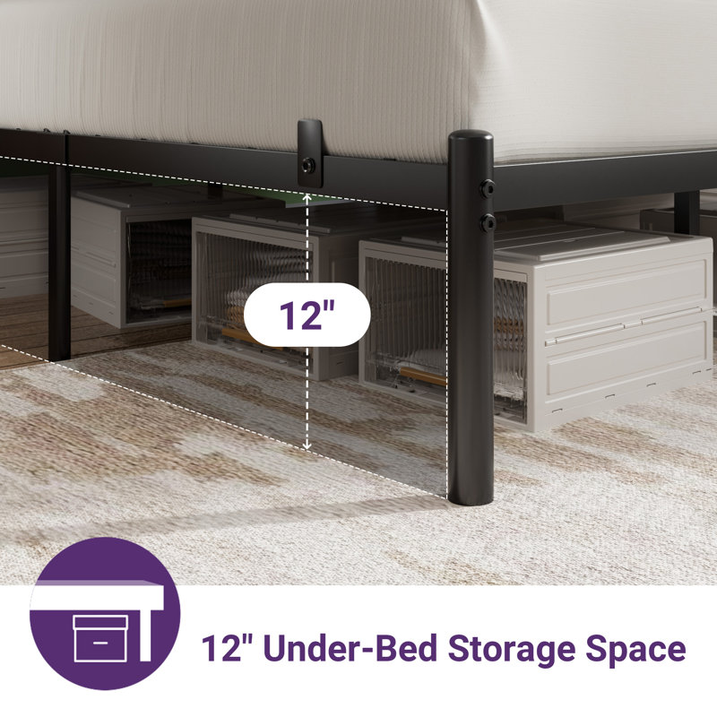 Nancarrow Metal Slat Bed, Black, Full/Double