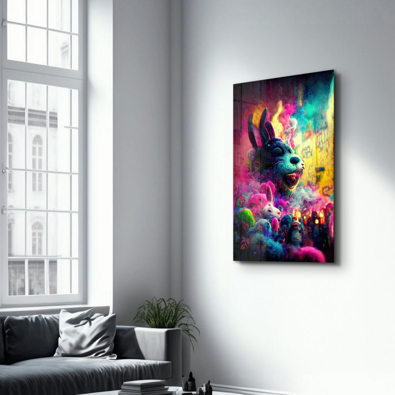 Élégante peinture murale en verre trempé de 13,8 po x 21,7 po | 100% verre trempé, épaisseur: 0,16 pouce | Imprimé UV pour des couleurs éclatantes | Parfait pour la décoration intérieure, le salon et les espaces de bureau