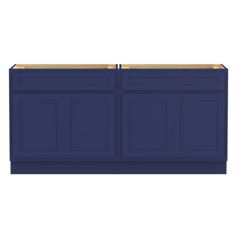 72" Double Bathroom Vanity Base Only, Blue