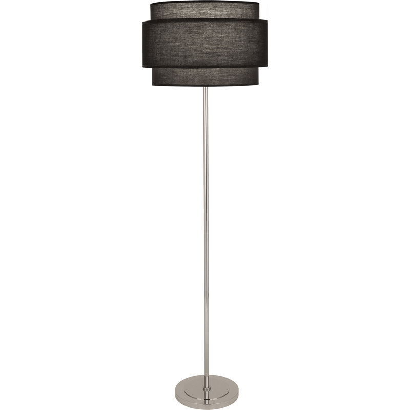 Lampe sur pied 62,75 po Decker, Nickel poli, Noir