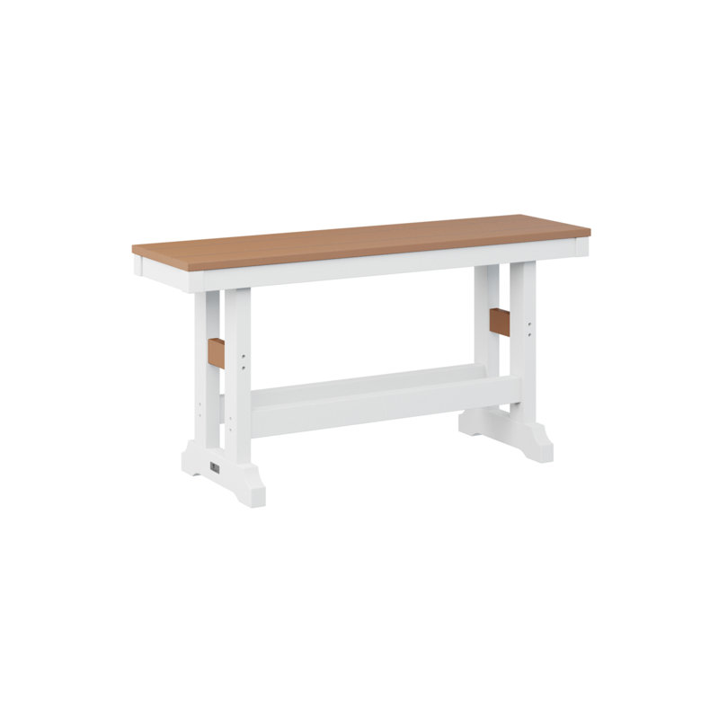 Garden Classic Outdoor Bench, Cedar/White, 23" H x 44" W x 12.5" D