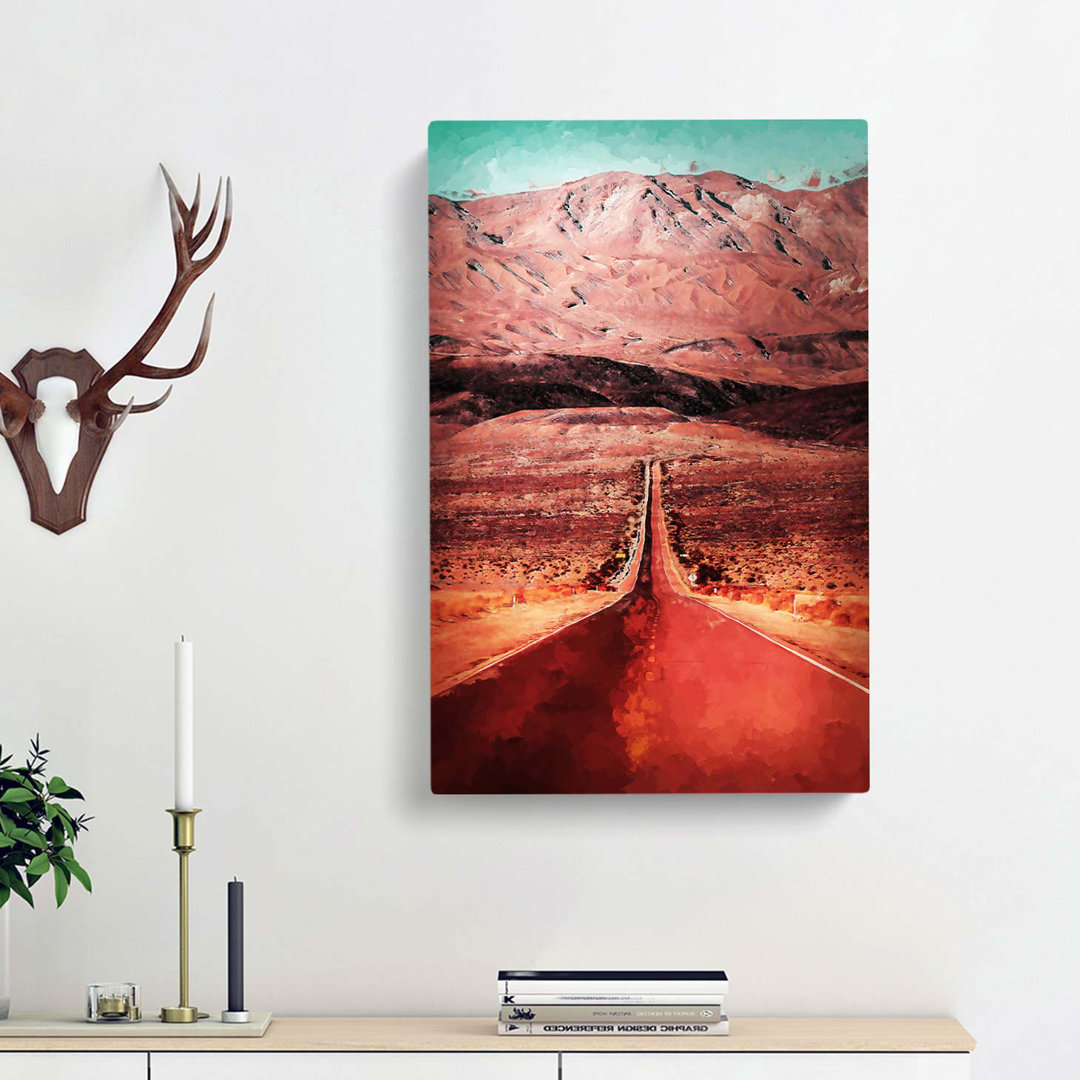 Heading To Death Valley In Abstract - Wrapped Canvas