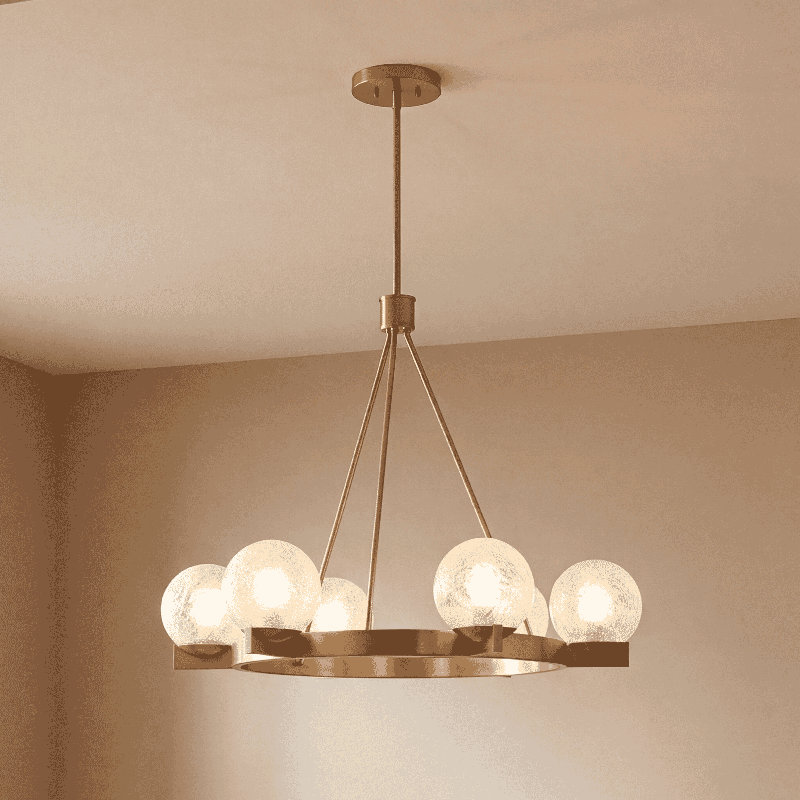 Lustre en laiton 6 lumières Darien, Laiton