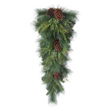 32" Deep Woods Mix Greens With Cones Teardrop