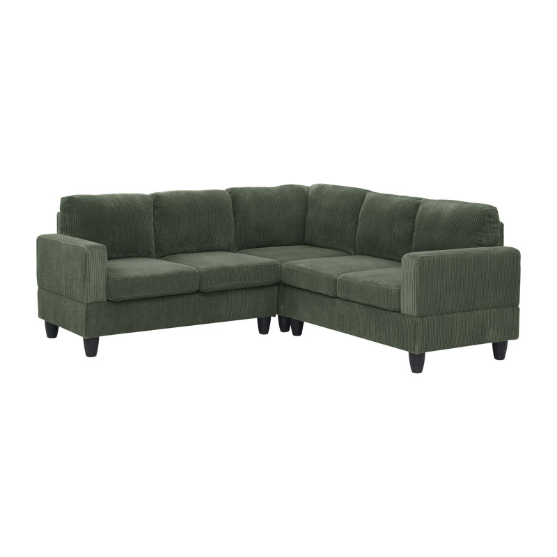 Lichwood Sectional, Dark Green Corduroy