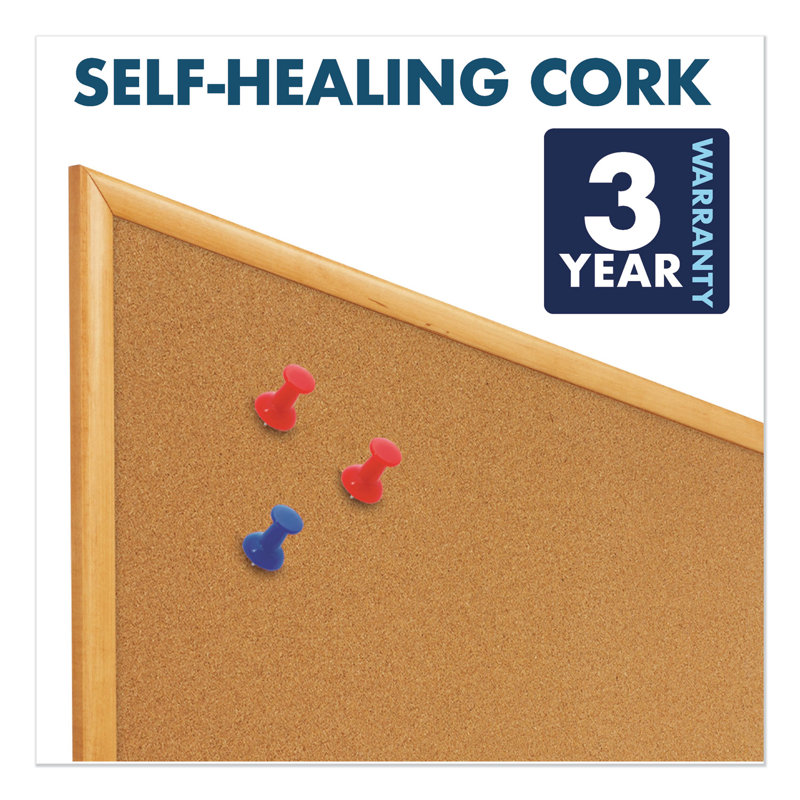 48" x 36" Oak Frame Whiteboard and Cork Bulletin Combo