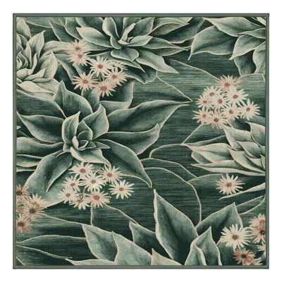 Tapis vert botanique lavable à la machine