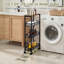 Chariot roulant utilitaire mince, chariot de rangement à 4 niveaux, chariot étroit avec poignée, support de tour de chariot de cuisine, rangement pour salle de lavage, étagère de salle de bain mobile pour petits espaces