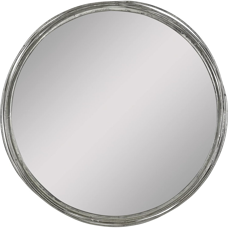 Modern Round Jocelyn Wall Mirror, Silver