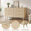 Commode 6 tiroirs avec panneaux ondulés, armoire de rangement Boho moderne avec cadre en bois massif et poignées en métal, rangement polyvalent pour la chambre à coucher, le salon, l'entrée, le couloir et le placard-733700362