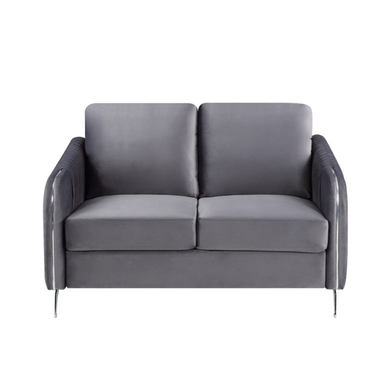 Causeuse moderne chic en velours gris Tisa, Gris