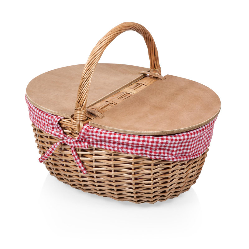 Panier de pique-nique en osier Country Country, Rouge / Blanc
