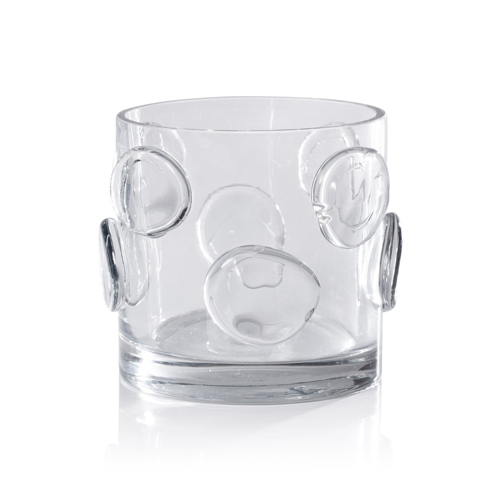 Perrin Glass Candle Holder, 6" H x 6.75" W x 6.75" D, Clear