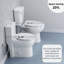 Toilette compacte une pièce Los Flexi, hauteur confortable 17 po ADA, tourbillon double 1,0 / 1,28 GPF, conception moderne, siège à fermeture en douceur, brute de 12 po
